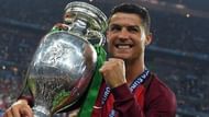 Ronaldo poses with the Euro 2016 trophy